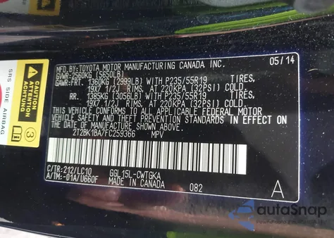 2015 Lexus Rx 350 from USA, damaged, VIN 2T2BK1BA7FC259366